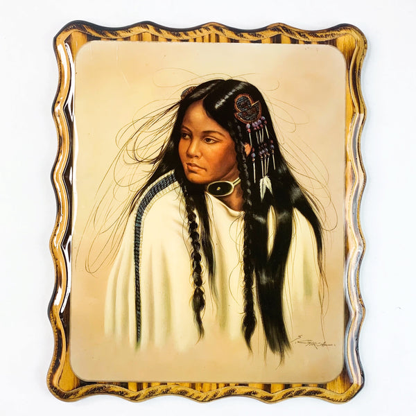 Seated Indian Girl Wrapped in a Colorful Quilt Painting by deals Z. Garcia