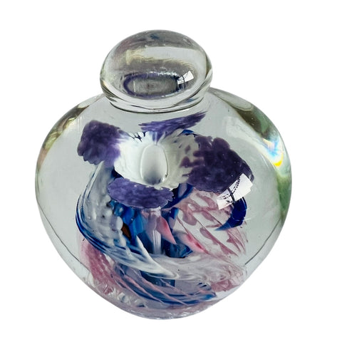 Vintage Oglebay Art Glass Colorful Bottle Paperweight