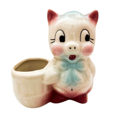 Vintage Porky Pig Ceramic Kitsch Planter