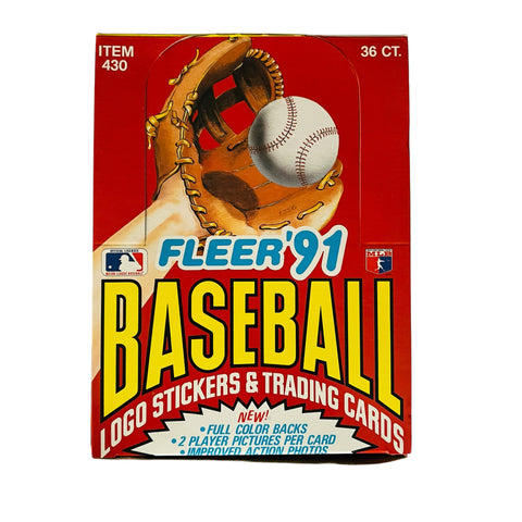 Vintage 1991 Fleer MLB Baseball Wax Box 36CT. Sports Trading Cards