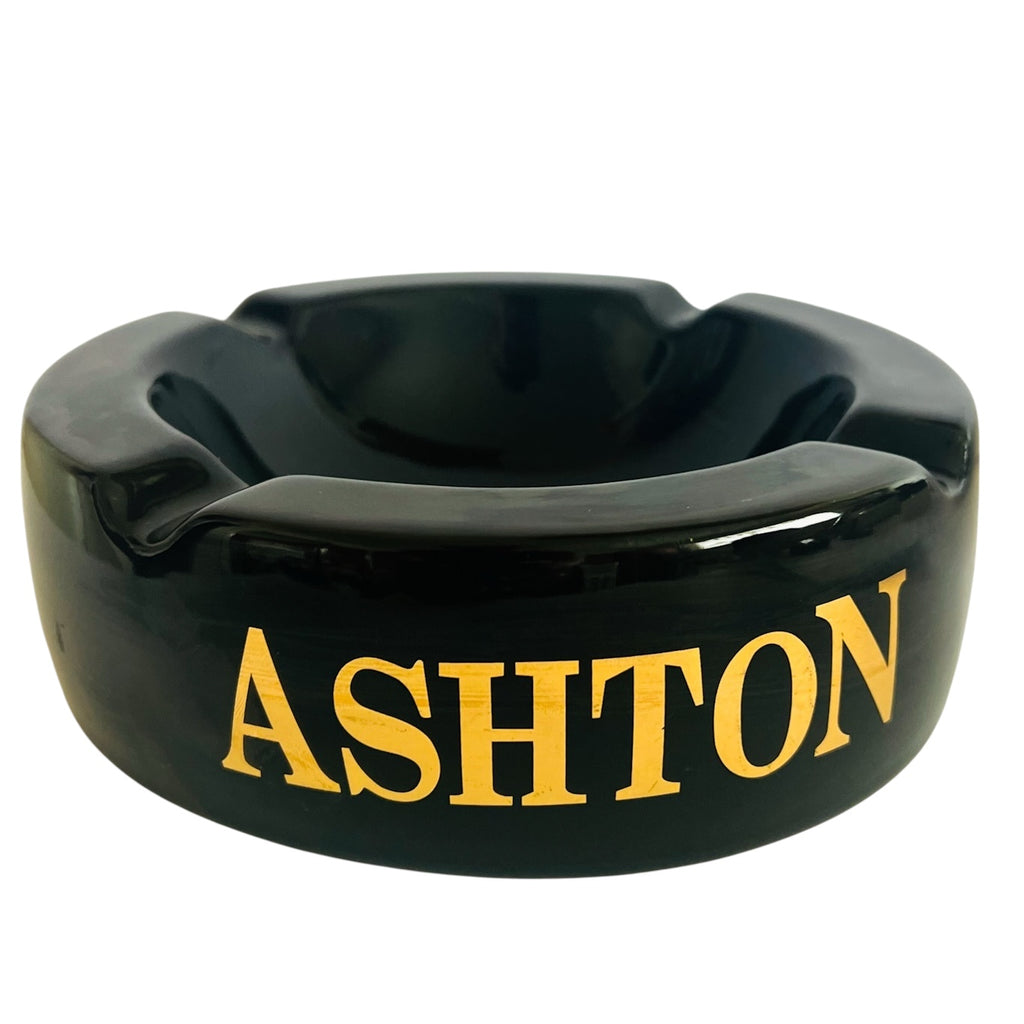 Ashton Oversized Black and Gold Ceramic Ashtray