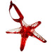 Sra World Passholders Red & Clear Starfish Glass Christmas Ornament