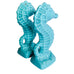 Seahorse Ceramic Ocean Nautical Teal Turquoise Salt and Pepper Shaker Set