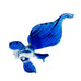 Glass Miniature Blue White Fish Figurine