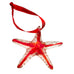 Sra World Passholders Red & Clear Starfish Glass Christmas Ornament