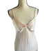 Vintage Seashell Champagne Pleated Bow Slip Gown