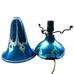 Vintage Carl Radke Art Glass Bell Shade Blue Signed Table Lamp