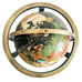 Black Onyx Gemstone Globe w/ Brushed Nickel 3 Legged Stand