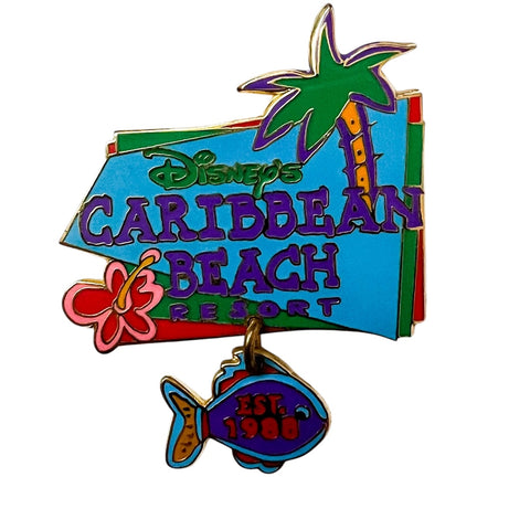 Disney’s Caribbean Beach Resort Dangle Fish 2001 Pin