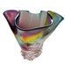 David Van Noppen Hand Blown Ruffled Edge Art Glass Bowl Vase Signed