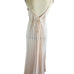 Vintage Seashell Champagne Pleated Bow Slip Gown