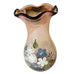 Fenton Teleflora Floral Hand Painted Ruffled Edge Vase