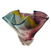 David Van Noppen Hand Blown Ruffled Edge Art Glass Bowl Vase Signed