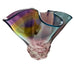 David Van Noppen Hand Blown Ruffled Edge Art Glass Bowl Vase Signed