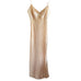 Vintage Seashell Champagne Pleated Bow Slip Gown