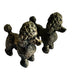 Vintage Pewter Metal Pair of Poodle Dog Figurines