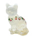 Fenton Art Glass White Opalescent Cat Hand Painted Signed Artist A Meeks