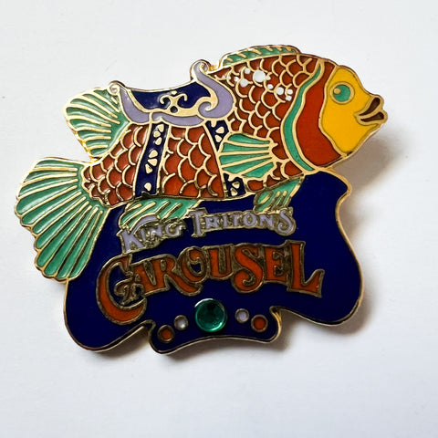 Disney DCA Exclusive King Triton's Carousel of the Sea Orange and Green Fish Disneyland Resort Pin