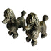 Vintage Pewter Metal Pair of Poodle Dog Figurines