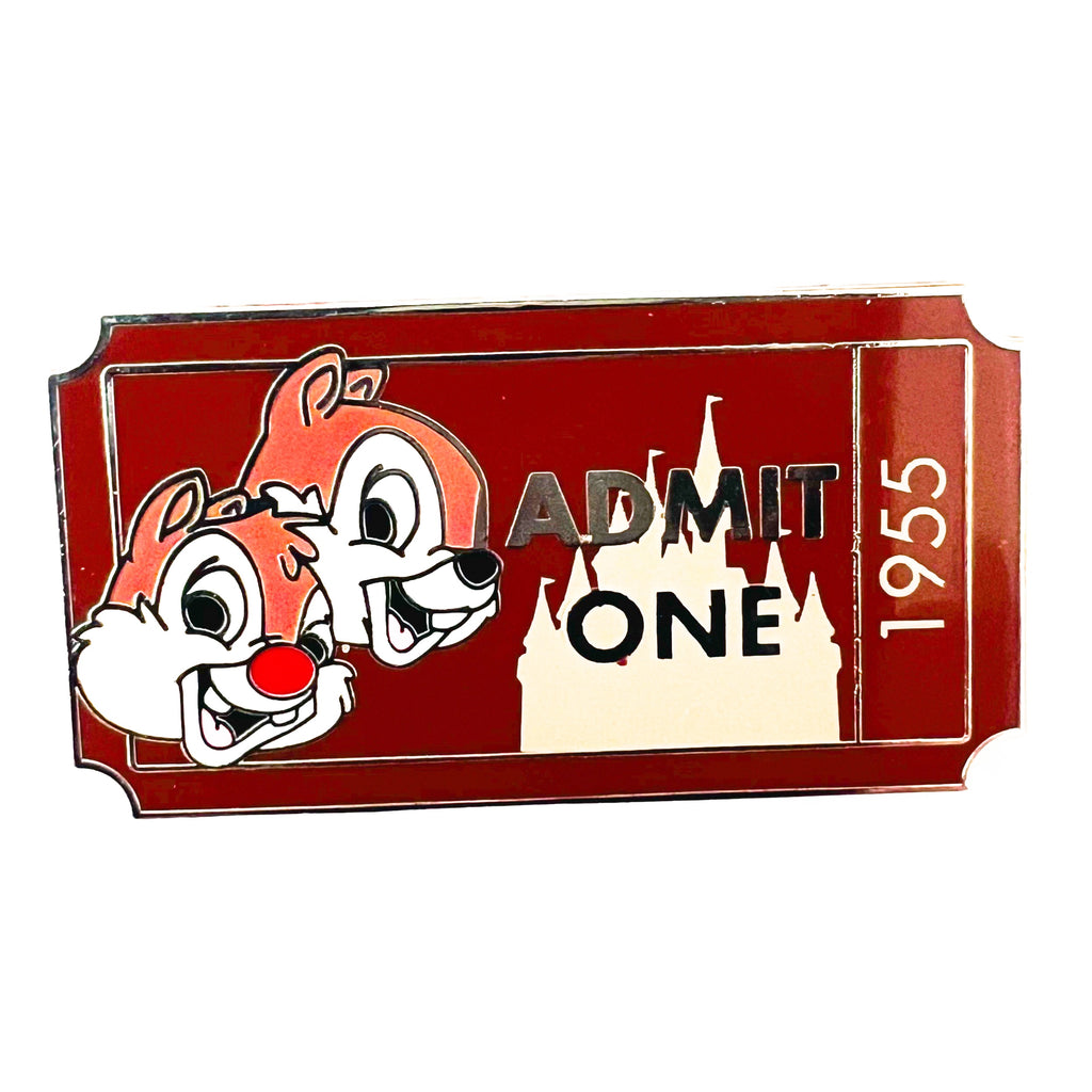 Disney Chip n Dale Admission Ticket Admit One Collection Limited Release Pin