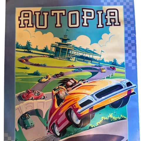 Vintage Autopia Attraction Poster Disney Disneyland Tomorrowland Poster