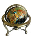 Black Onyx Gemstone Globe w/ Brushed Nickel 3 Legged Stand