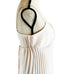 Vintage Seashell Champagne Pleated Bow Slip Gown