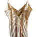 Vintage Seashell Champagne Pleated Bow Slip Gown