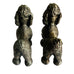 Vintage Pewter Metal Pair of Poodle Dog Figurines