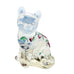 Fenton Art Glass White Opalescent Cat Hand Painted Artist Signed