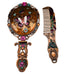 Victorian Colorful Butterfly Metal Comb with Foldable Mirror