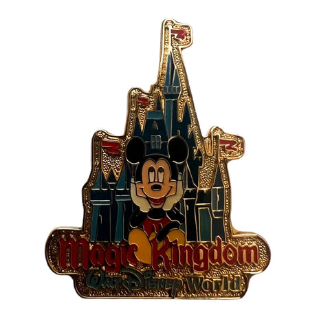 Walt Disney World WDW Gold Magic Kingdom Castle Mickey Mouse Pin