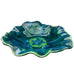 Vintage Kerr Maui Studio Pottery Art Turtle Blue & Green Glaze Wavy Edge Bowl