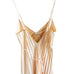 Vintage Seashell Champagne Pleated Bow Slip Gown