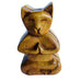 Vintage Meditation Yoga Hand Carved Wood Cat Puzzle Trinket Secret Box