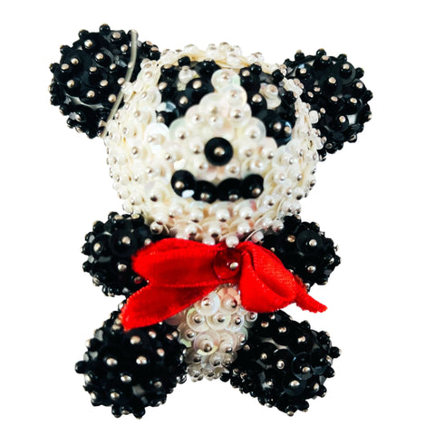 Vintage Lee Wards Perky Panda Sequin Ornament