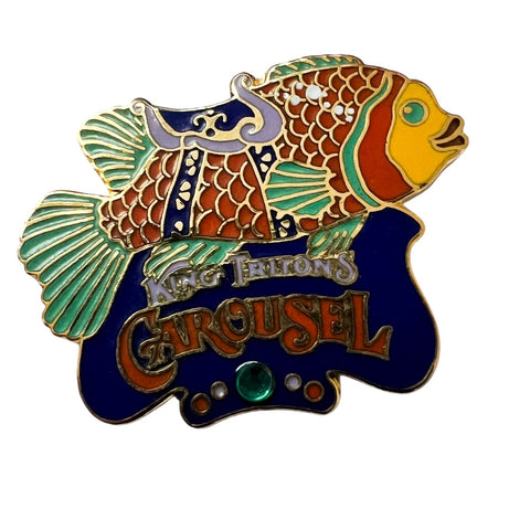 Disney DCA Exclusive King Triton's Carousel of the Sea Orange and Green Fish Disneyland Resort Pin