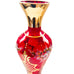 Vintage Murano Bohemian Red Glass Gold Gilt Applied Enamel Flowers Vase