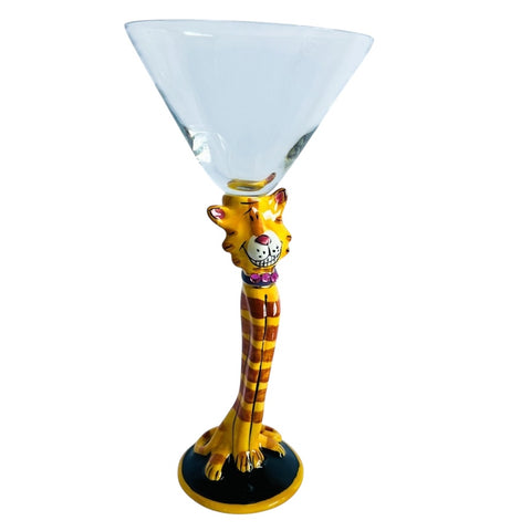 Blue Sky Heather Goldminc Ceramic Kitty Cat Martini Glass