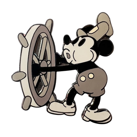 Disney Steamboat Willie Mickey Mouse Whistling Wheel Pin