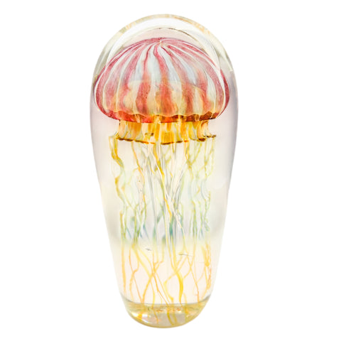 Richard Satava Art Glass Ruby Moon Jellyfish Sculpture Signed