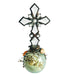 Religious Cross Rustin Metal Seashell Sand Bottle