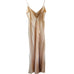 Vintage Seashell Champagne Pleated Bow Slip Gown