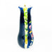 Josef Strnact Majolica Cobalt Blue Floral Double Handle Pottery Vase