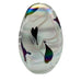 Vintage Heart Design Iridescent Matte Hand Blown Egg Paperweight