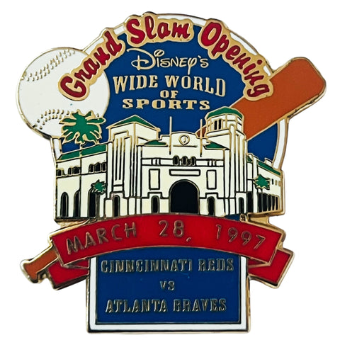 Disney’s Wide World Of Sports Baseball Grand Slam Opening Day 1997 Reds VS Braves Pin