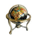 Black Onyx Gemstone Globe w/ Brushed Nickel 3 Legged Stand