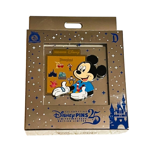 Celebrating 25 Years of Disney Pin Trading Mickey Mouse Hidden Disney Mini Jumbo Disneyland Resort Pin