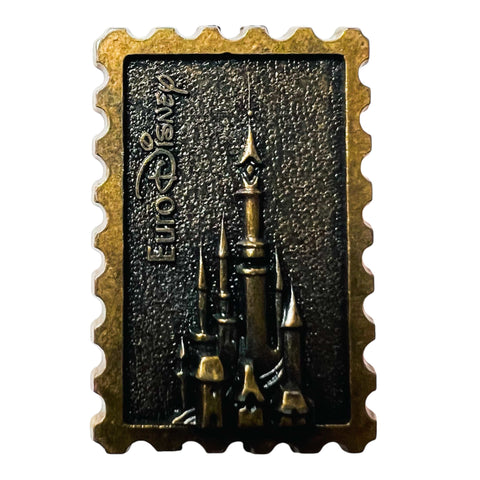 Disney EuroDisney Castle Pewter Stamp Pin