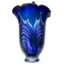 Vintage Art Glass Blue Pull Feather Lamp Shade